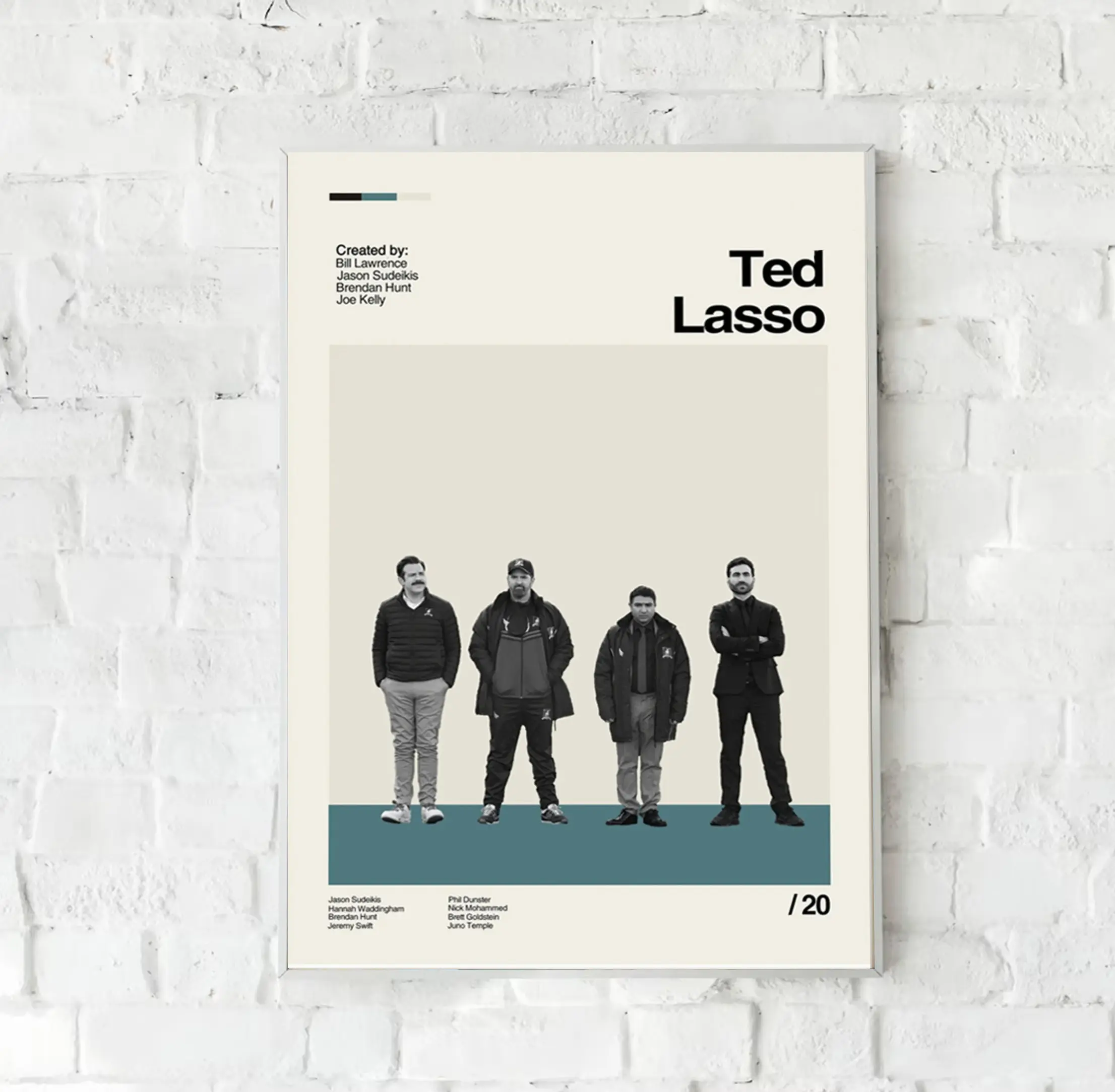 Ted Film Lasso Sport Movie Poster Retro-modern Art Print, Vintage Inspired Football Poster Gift For Sport Lover Football Fan Decor Unframed