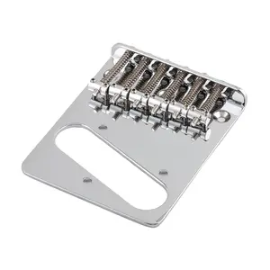 Vintage Style Guitar Bridge Chrome 6Metal Saddle Bridge for TelecasterGuitar