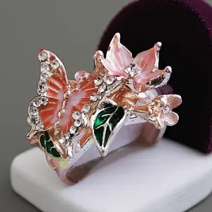 Engagement ring | Fashion accessories | Universal Jewelry Decoration | Women's accessories gift | Diamond Ring | Diamond Ring | Colorful Butterfly Petal Open Ring | Affordable Luxury Jewelry | Sister Gift | Mothers day gift idea | Copy heart copy bracelet