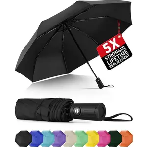 Windproof Travel Umbrella, Automatic Umbrellas for Rain, Portable & Compact Umbrellas for Backpack, Strong UV for Protection, Folding Small Sun Umbrella for Car, Walking