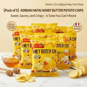 HAITAI Honey Butter Potato Chips, 5-Pack 2.12oz Each- Authentic Korean Sweet & Savory Snack HAITAI Honey Butter Potato Chips, 5-Pack 2.12oz Each- Authentic Korean Sweet & Savory Snack