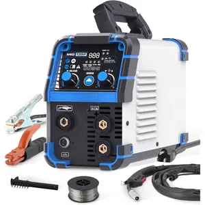 135 Amp MIG Welder, 3 in 1 Multiprocess Welder 110V Flux Core Welder Flux MIG/Lift TIG/Stick Welding Machine Synergic Control IGBT Inverter Welder (, 110)