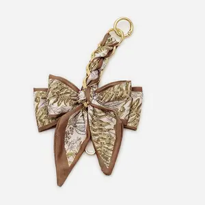 Bow Silk Scarf Bag Charms,2025 New Women's Bag Charms,Women's Knitted Bow Pendant