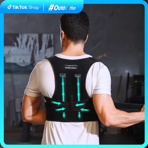 IYDoaMea Unisex Posture Corrector Back Support Belt - X-Shaped Posture Straps, Breathable Soft Fabric, Adjustable Slip On Straightener, Fits All Body Types, Fits Waists 24.4"-49.6", Free Size Exchange, Machine Washable Protective Gear (Order 1 Size Up)