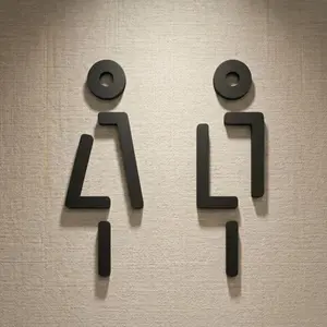 3D Acrylic Modern Restroom Signs Set: Men, Women, Disabled/Accessible. Minimalist Geometric Design, Self-Adhesive Backing. No Drilling. Premium Door Plaque for Hotels, Offices, Public Spaces.