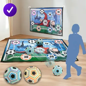 Velcro Shooting Football Toy, 1 Set Wall Mounted Velvet Target Indoor Silent Football Toy, Shooting Practice Sports Toy, Gift for Children,Boys & Men gifts, Soccer Goal Net