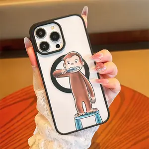 Monkey Brush UV Print Magnetic Phone Case Cover, Soft Tpu Protection for iPhone 17 16 15 14 13 12 11 X Pro Max, Trendy Gift Idea