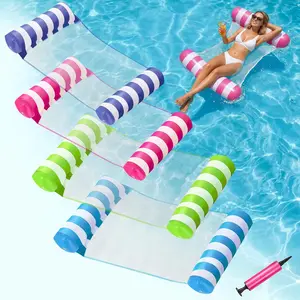 4 Pack Inflatable Pool Floats, 4-in-1 Water Hammock, Pool Floats Adult Size for Swimming Pool Party Summer Lake Water Fun