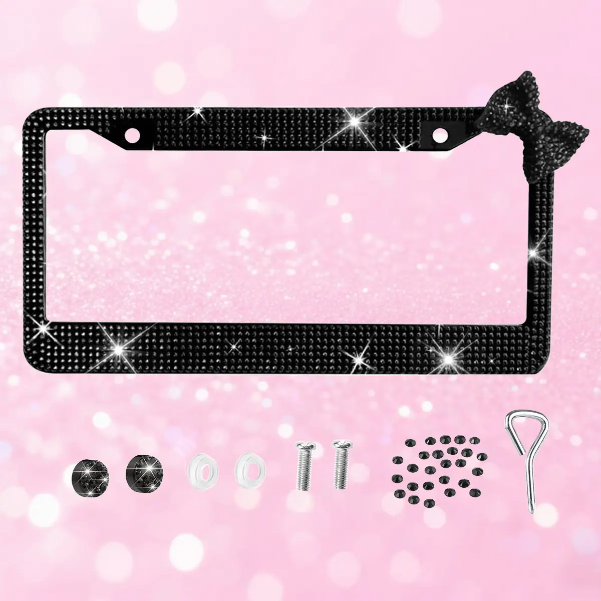 Round Hole Black + Black Bevel Bow