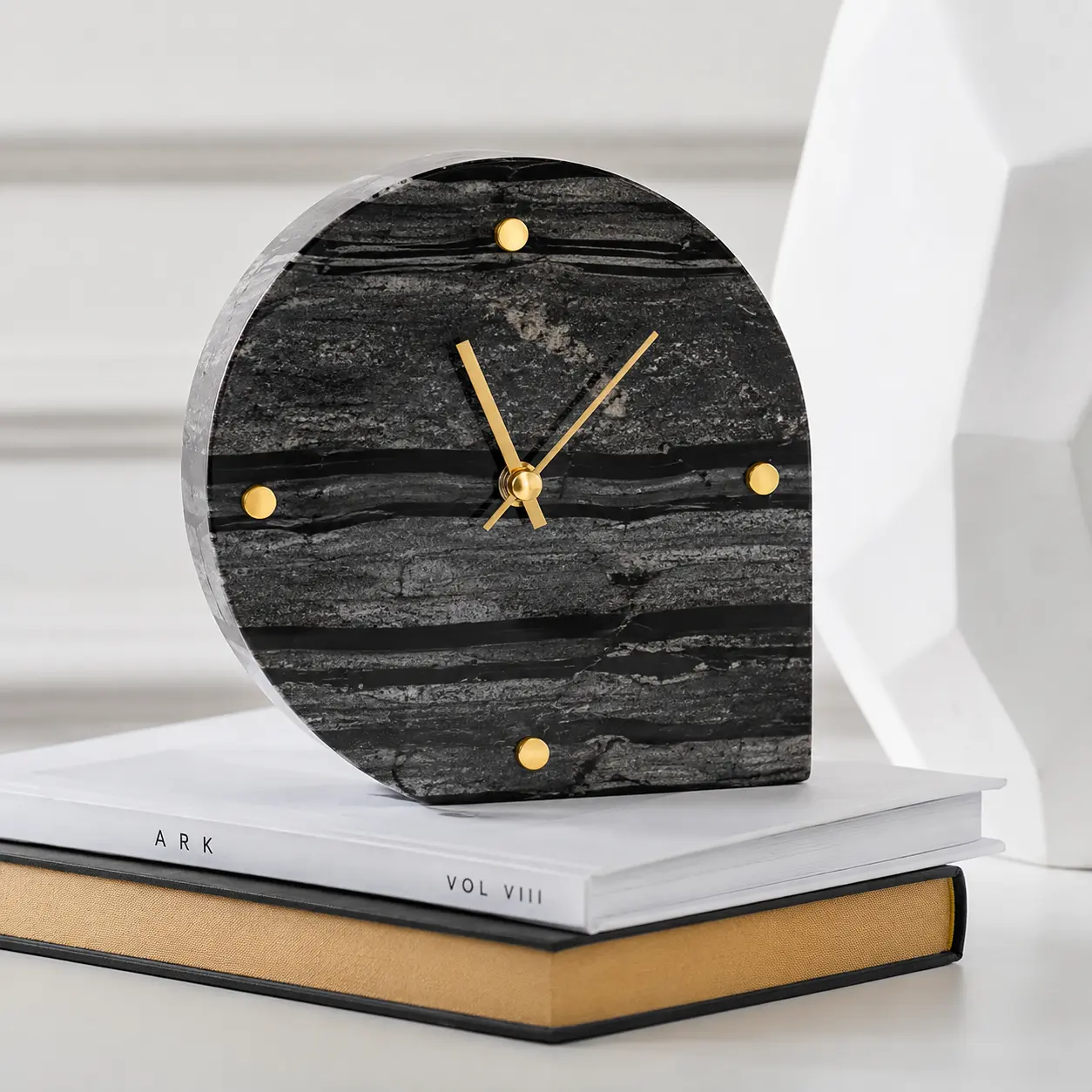 Black Marble Table Clock Black Marble Table Clock