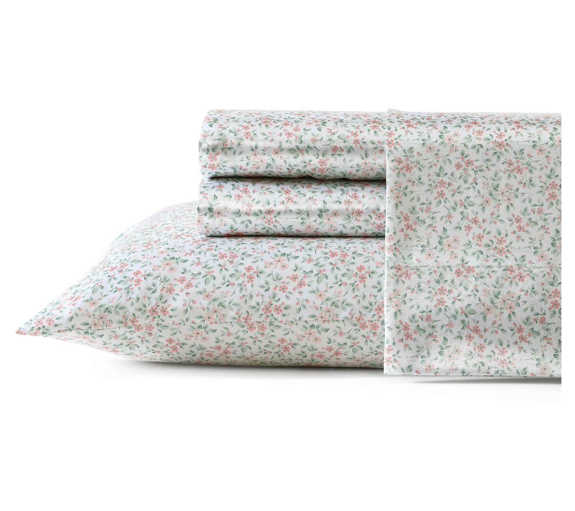Laura Ashley Tierney Pink-Floral Queen Sheet Set Laura Ashley Tierney Pink-Floral Queen Sheet Set