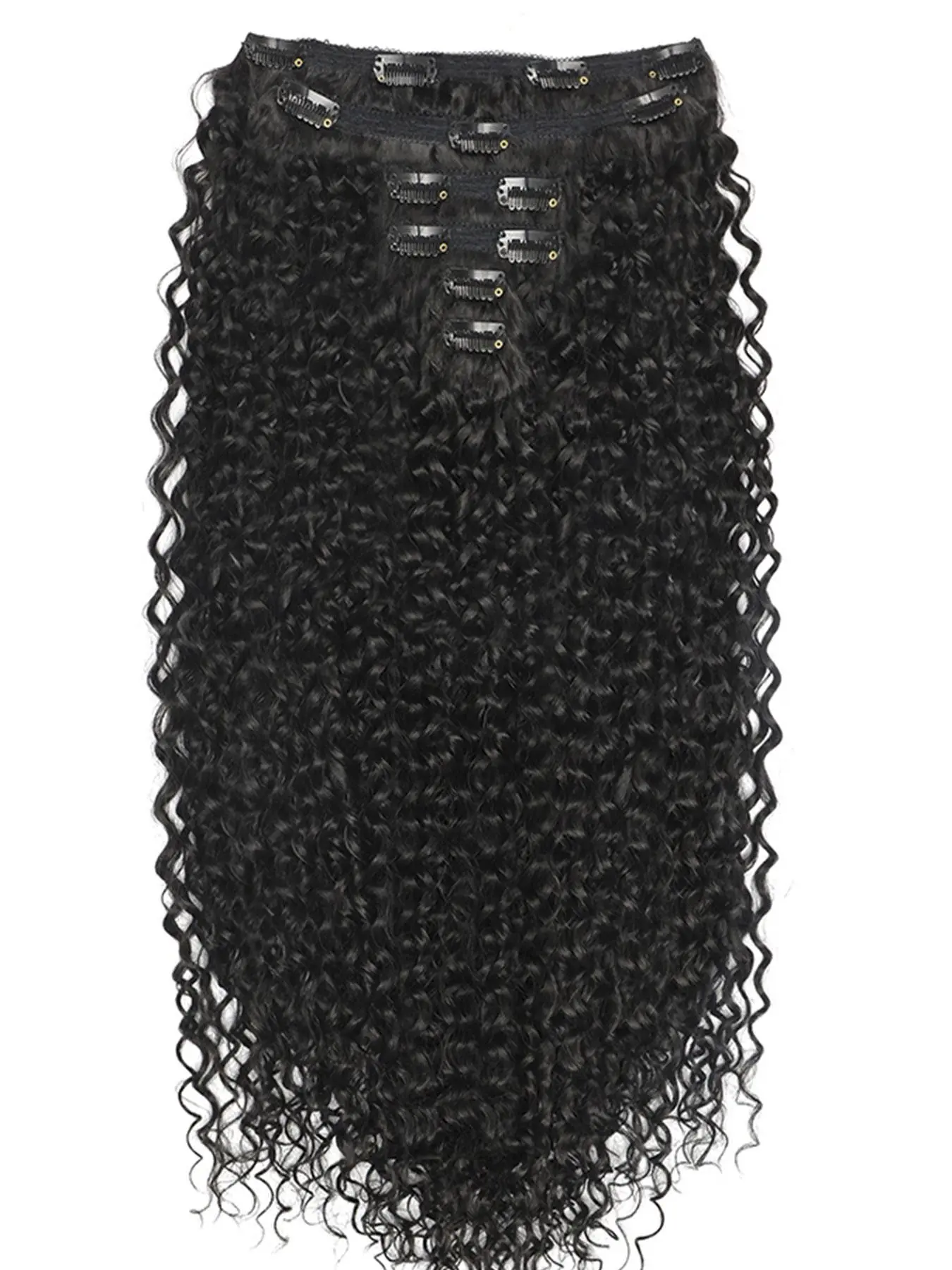 26 Inch Black Long Curly Clip-in Hair Extensions, Curly Clip Ins, Gorgeous Fluffy Wigs for Women, Synthetic Extensions for Party, Daily Use, Synthetic Hair Pieces, Synthetic Clip Hairpiece, Synthetic Hairpieces