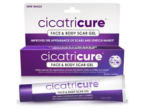 Cicatricure Advanced Scar Gel for Face & Body - Proven Results in 2 Weeks, Scar Treatment for Surgical Scars, Stretch Marks, Scars of Burns and Injuries, Acne Scar Treatment, 1 oz (28 g)