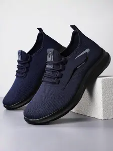 Large Size Men's Summer Soft Sole Comfortable Flyknit Sneakers, Slip-On Lightweight Casual Shoes, Breathable Mesh Non-Stinky Walking Shoes, Lightweight Athletic Sneakers