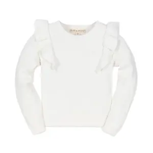 Textured Yoke Ruffle Sweater