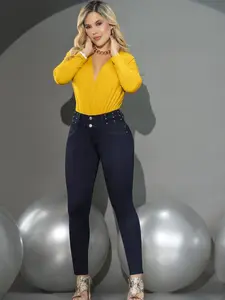 Colombian jeans butt lifting pants with abdominal control, push up design and skinny fit. Womenswear Bottom Denim Women