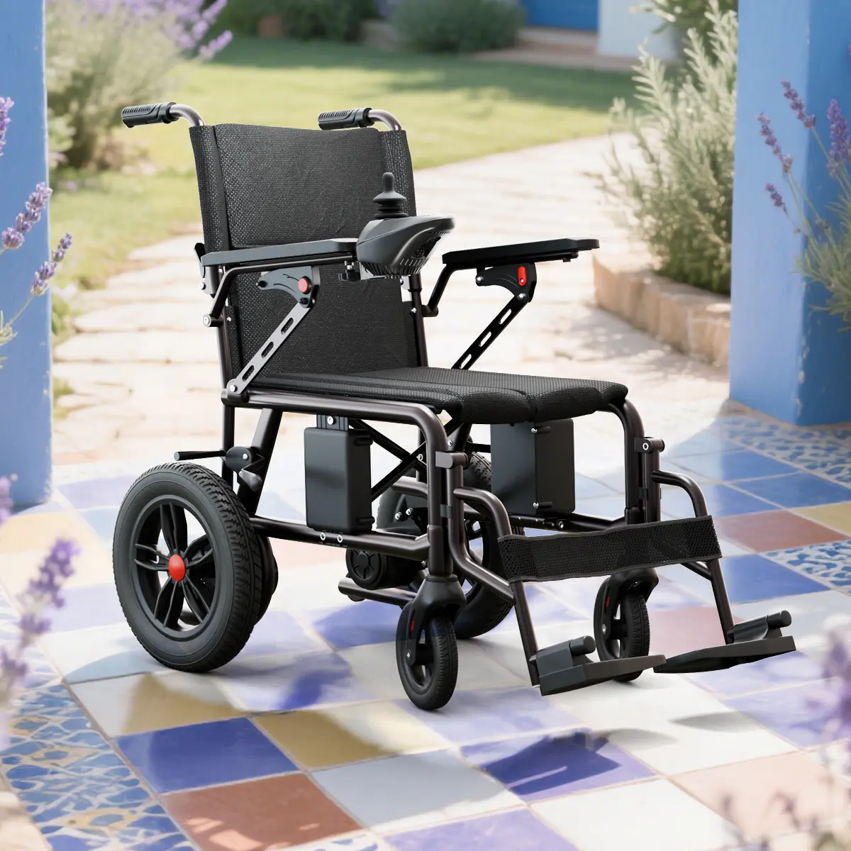 HOMYKING Portable Electric Wheelchair Equipment for Adults - 55 lbs (Without Battery), 360-Degree Control Joystick, Foldable, 15+ mi Range, All-Terrain Motorized Wheelchair for Seniors
