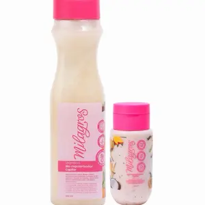 Milagros 2 Pack Shampoo Biorepolarizador Capilar 450ml & Biorepolarizador Hair Mask Mini 100ml with rosemary, coconut, cinchona, Aloe Vera, Keratin