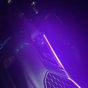DIBMS 71” High Brightness Automotive Hood Gap LED Strip - Ambient Lighting Package with Unique Daytime Running Light Design, Easy Installation, 12V-Ice Blue eclipse  led  lights