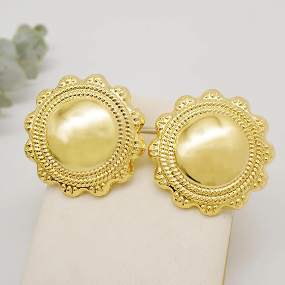 Fashion Gold Color Big Round Earrings For Women Drop Copper Earings Bohemia African Hoop Earring Party Gifts