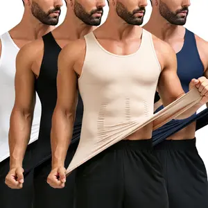 Menswear Compression Undershirt, Body Shaper Tank Top for Gynecomastia, Abdomen and Tummy Control
