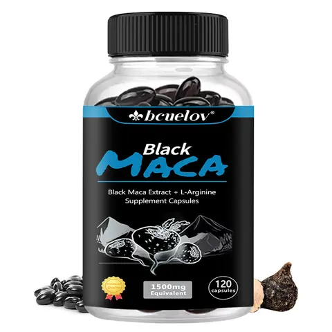 Bcuelov Black Maca Health Supplement, Supports Energy, Stamina, Vitality, Supports Immune Health, 120 Capsules