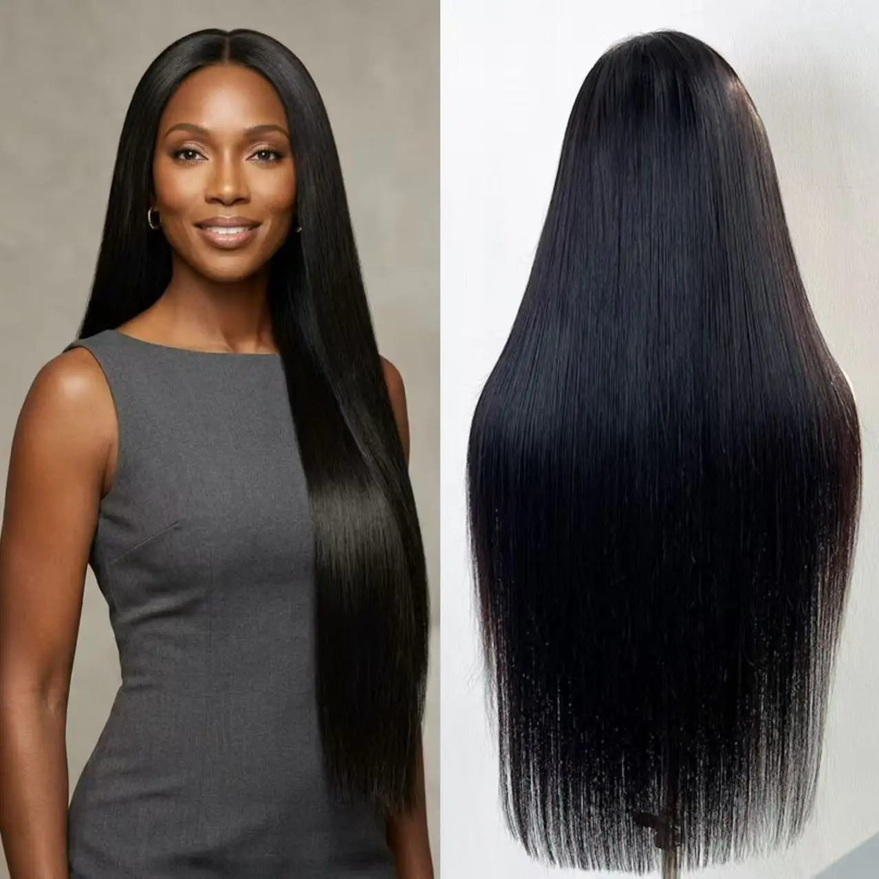 13x4 HD Lace Front Raw Hair VietnamHuman Hair Wig Natural Black Straight Wig 200% Density 100% Raw Vietnamese Hair Normal cap and drawstring cap available Free Part Wig Natural Look For Black Women Fashion Look Summer Style Old Money#Dealsforyourday