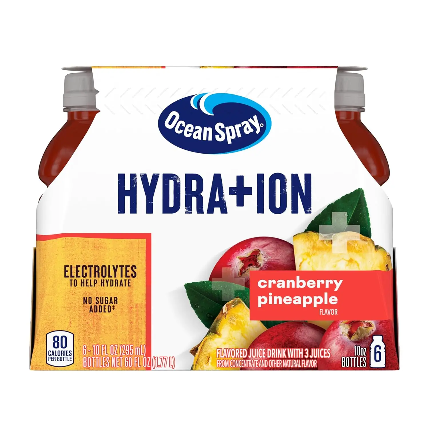 Ocean Spray Hydration Cranberry Pineapple Juice 10 Fl Oz Bottles - 6 Count (Pack of 1) Fruit Beverage