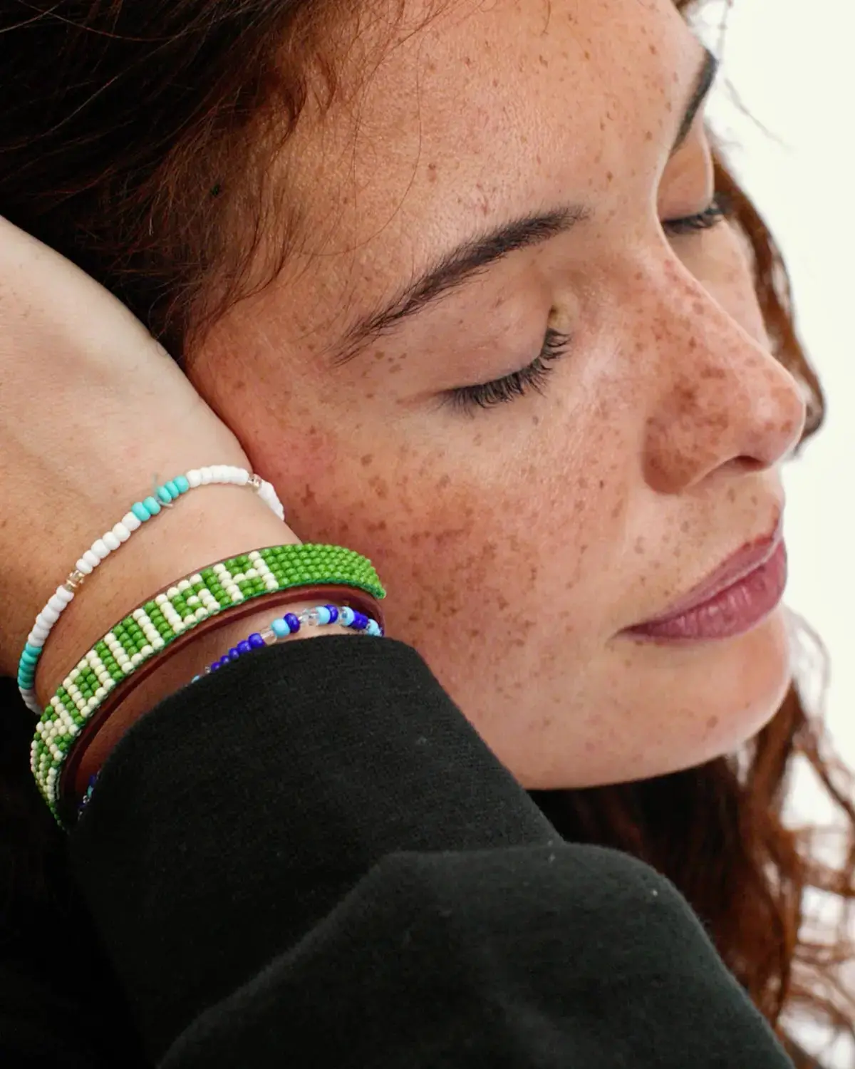 ENOUGH Beaded Leather Bracelet - 1PK