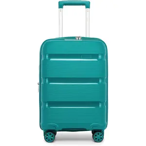 Carry  Luggage 20 Inch Expandable 22x14x9 Airline Approved Hard Shell Travel Trolley 4 Spinner Wheels Lightweight Polypropylene Suitcase with TSA Lock, Turquoise