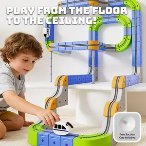 94/51/18 PCS  Train Set Electric Train Track For Kids DIY Race Car Track with Train and Traffic Signs USB Rechargeable Gravity Defying Car Toy STEM Building Toys New Year Gift