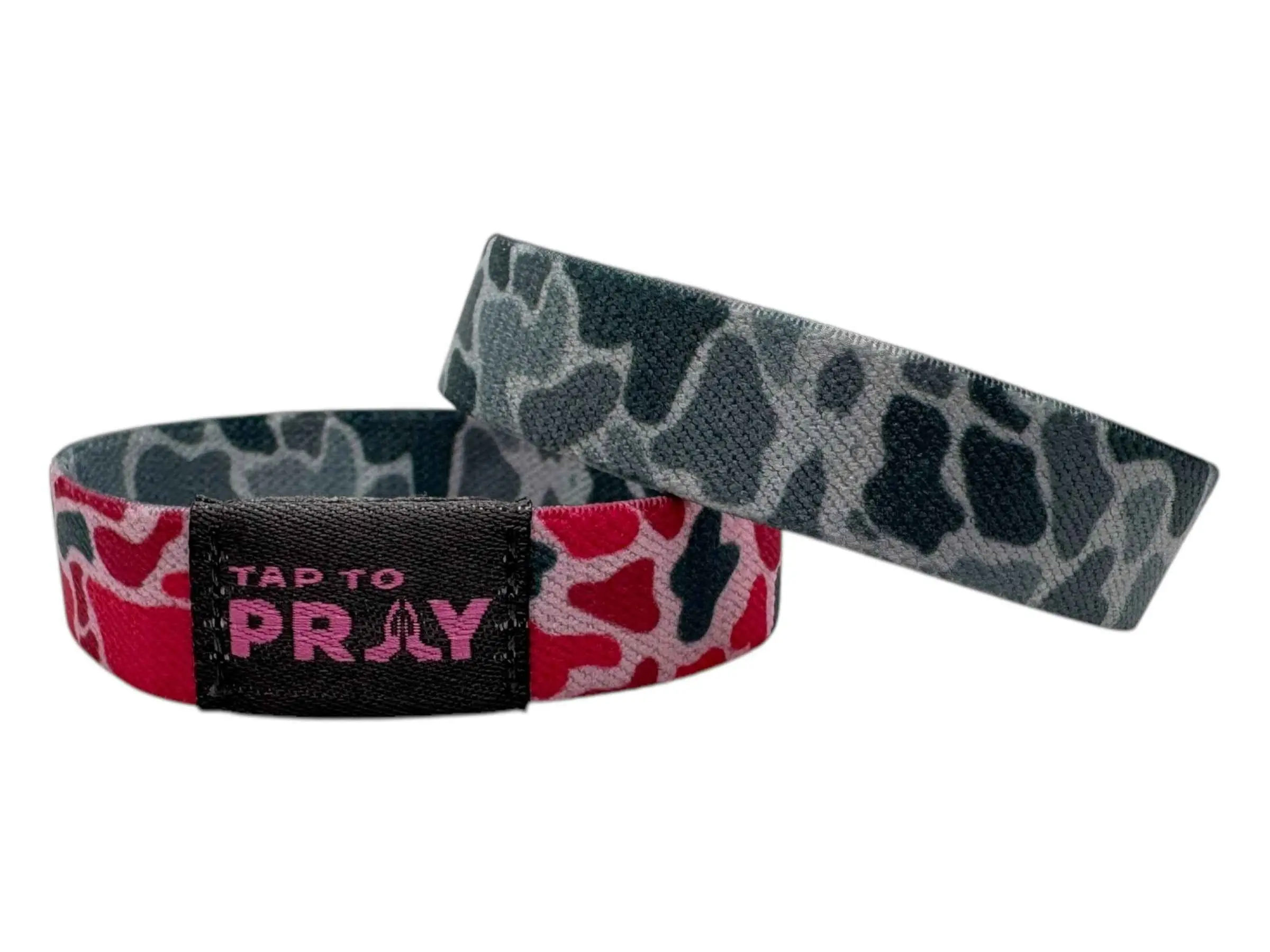 Tap To Pray River Rock Camo - Pink & Ash Wristband
