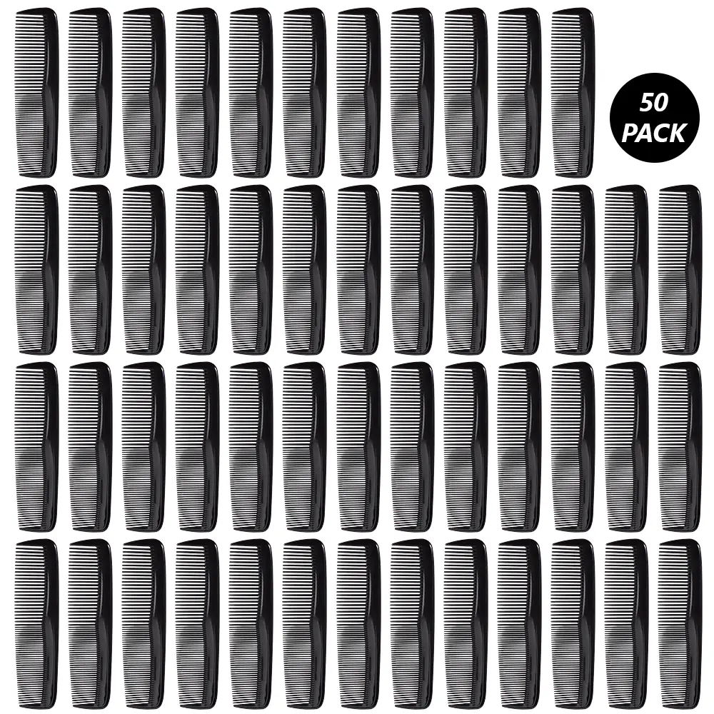 50 Pack 5 Inch Men Pocket Comb Bulk, Wide Fine Tooth Anti Static Plastic Comb, Flat Top Styling Tool for Beard & Hair Grooming, Professional Barber Accessories for Salon, Home & Travel - Home Improvement.