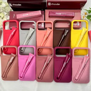 Rhode Peptide Lip-Tint Silicon Case WITH Lip Gloss for iPhone 17 16 15 14 13 12 Pro Max Plus DIY PhoneCase Gift For IT Girls