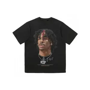 Y2K-Inspired Men's Cotton T-Shirt with Basketball Star Print - Soft, Breathable & Comfortable |     Casual Streetwear for All Seasons