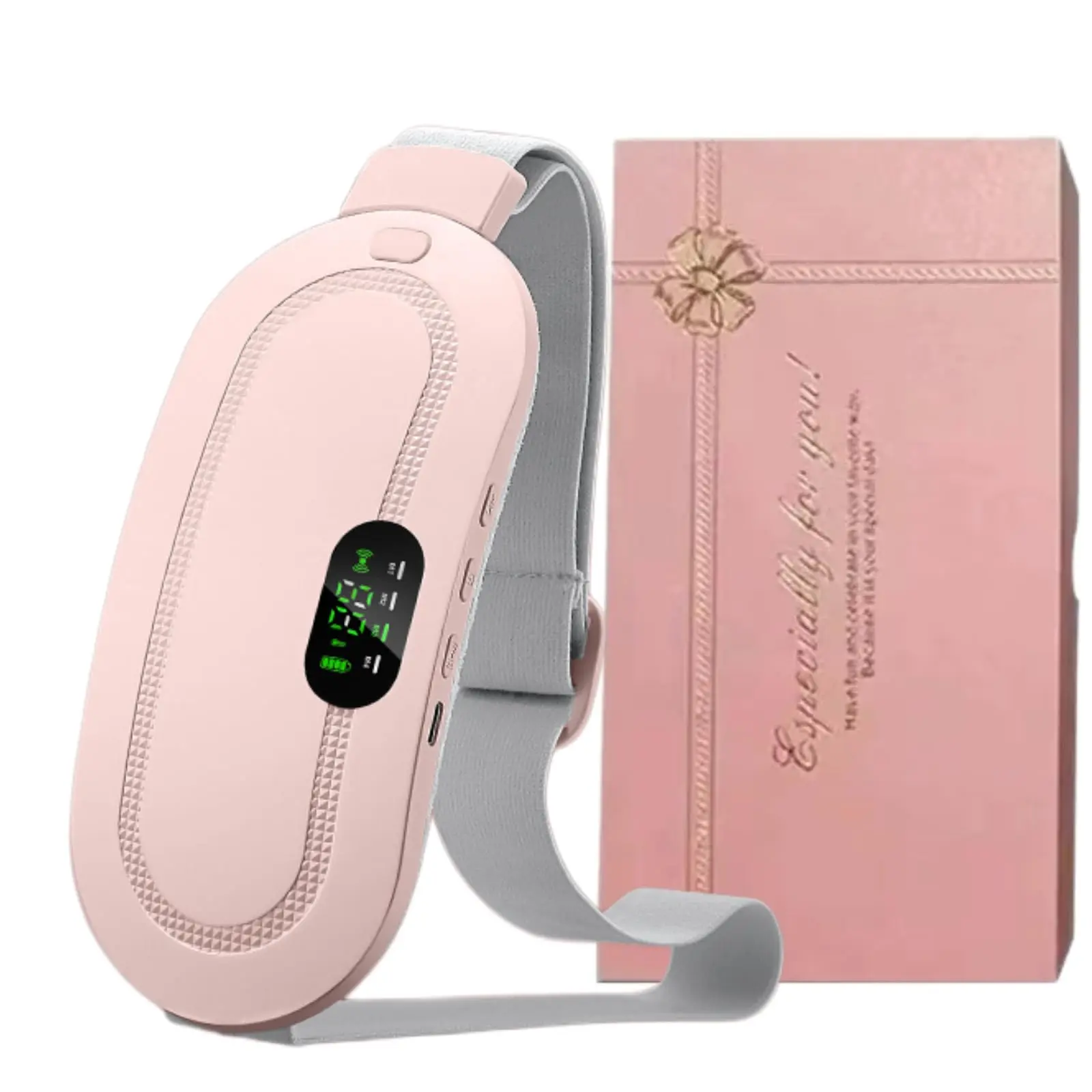 Cordless Portable Wearable Heating Pad Belt - 3-Speed Rechargeable USB Abdominal Warming Wrap, Women's Soothing Minimalist Pink Self Care Gift, Usb Heating Pad