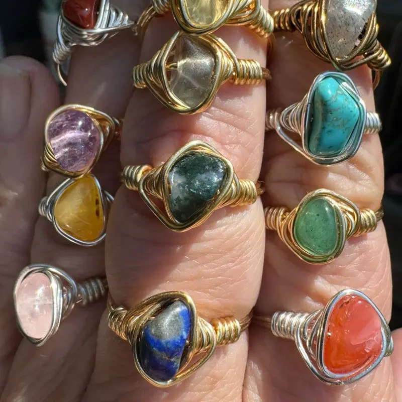 Handcrafted Wire Wrapped Stone Ring Handcrafted Wire Wrapped Stone Ring