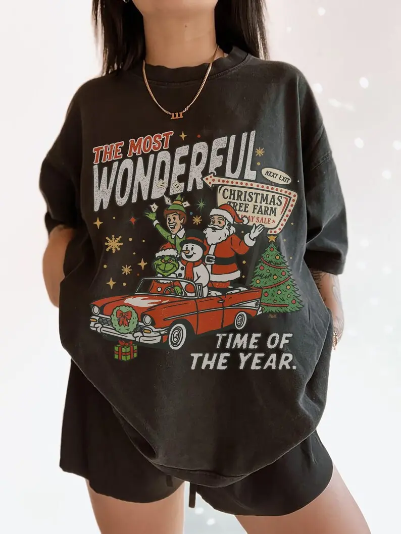 90s Vintage Christmas Comfort Colors Shirt, Retro Holiday Characters Graphic Tee, Nostalgic Xmas T-Shirt, Cozy Winter Apparel, Funny Christmas Gift