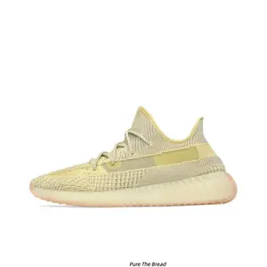 Two Tone Pale Yellow Cream Heather Knit Lightweight Jogging Shoes Ultra Soft Shock Absorbing Pink Gum Wave Outsole Breathable Slip Resistant Casual Walking Trainers Unisex