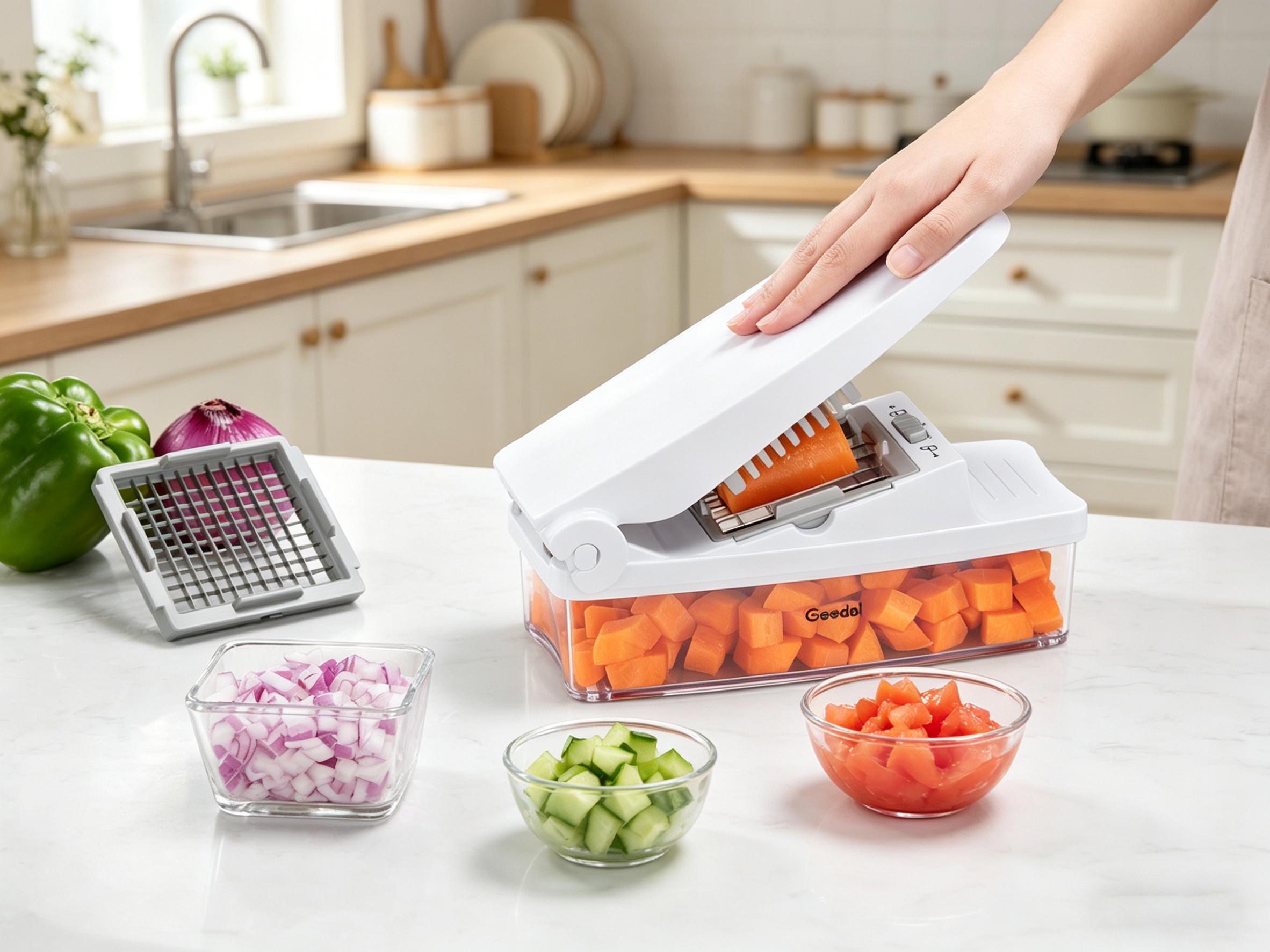 Geedel Vegetable Chopper with Multiple Blades for Slicing Dicing and Grating Perfect for Kitchen Use