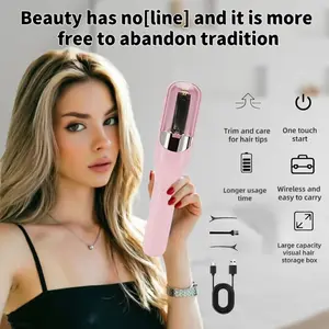 Automatic repair frizzy hair trimmer, portable USB charging trimmer, solves dry and damaged hair, unisex hair care tool, holiday gift, Hair edging, professional 2-in-1 hair edge control trimmer, portable wireless hair tr
