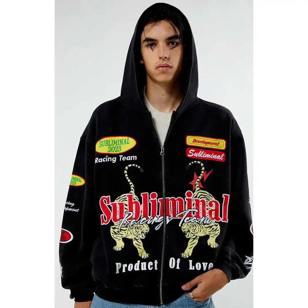 Pacsun Men's Subliminal Racing Full Zip Hoodie