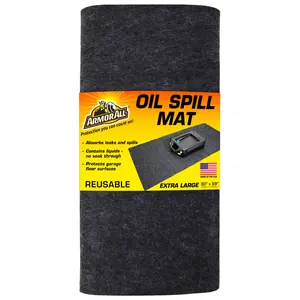 Armor All Premium Oil Spill Mat, Garage Floor Maintenance Mat (30" x 59"), Absorbent Oil Pad, Reusable, Washable, Durable, Waterproof Backing Contains Liquids, Protects Surface (USA Made)