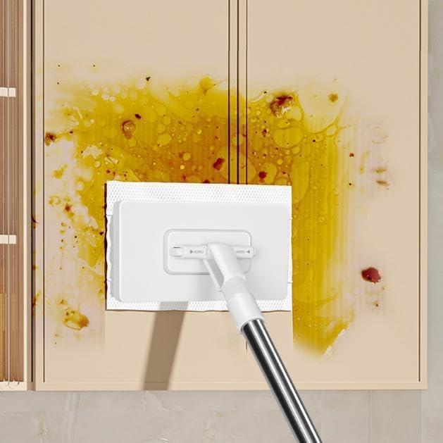 Snap Grip Mini Mop with Long Handle – Zero Touch Flat Mop for Wet & Dry Cleaning, Includes 1 Mop + 10 Disposable Mop Pads (Random Colors), Locking Head for Floors, Walls, Corners & Tight Gaps