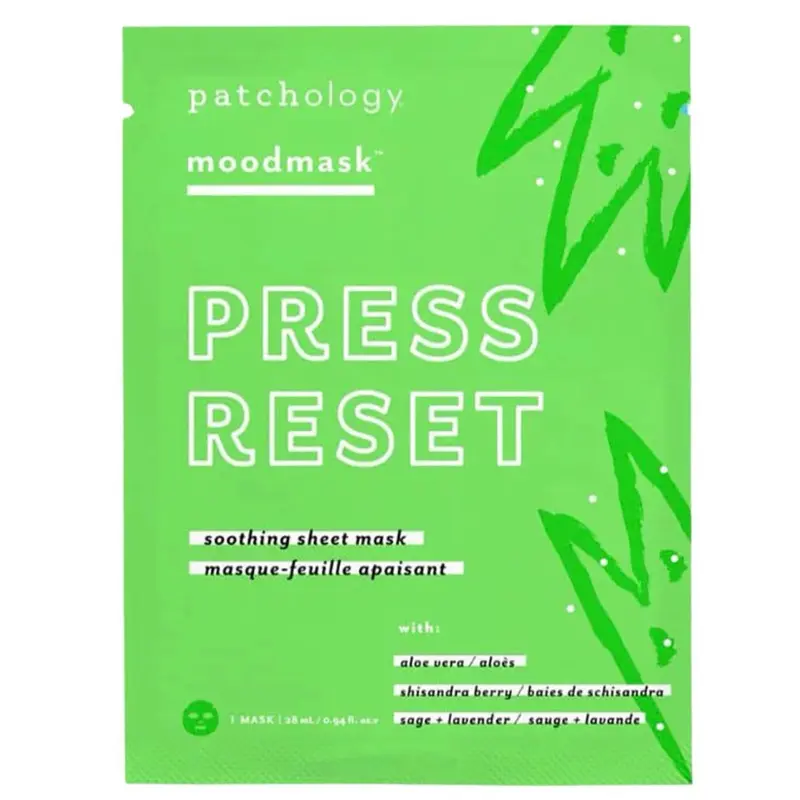Inflamed acne, red skin, inflammation Soothing sheet mask from Patchology
