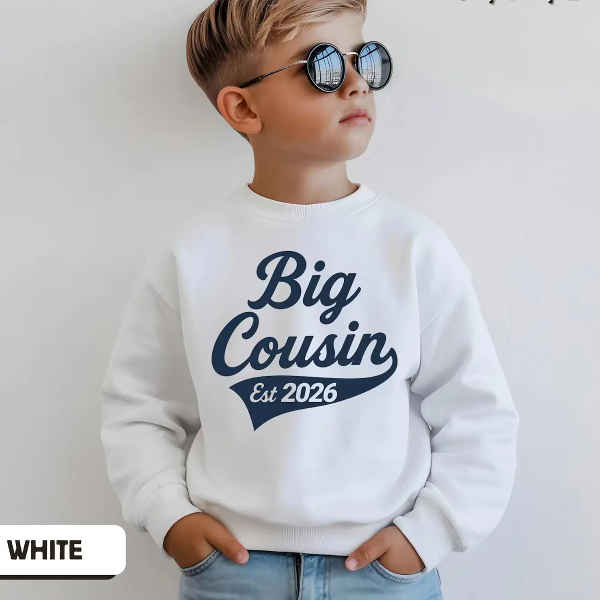 Big Cousin Youth Sweatshirt, Custom Year Kids Sweater, Matching Sibling Shirt, Family Matching Outfit, Cousin Reveal Shirt, Cousin Crew Gift