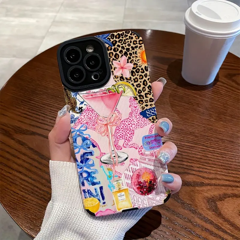 Fashion Pattern Phone Case, Anti-fall Phone Protector Cover, Shockproof Phone Protective Case, Lightweight Shockproof Cover Compatible with iPhone 15 14 13 12 11 Series