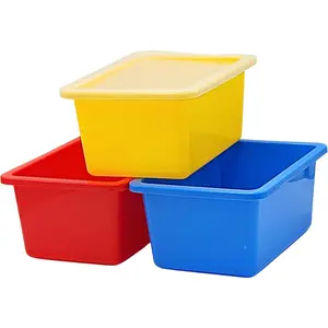 Storage Bins - Stackable Storage Bins, Plastic Storage, Bins Storage Containers, 3 pcs per pack - Cubby Storage Organizers, Classroom Organization