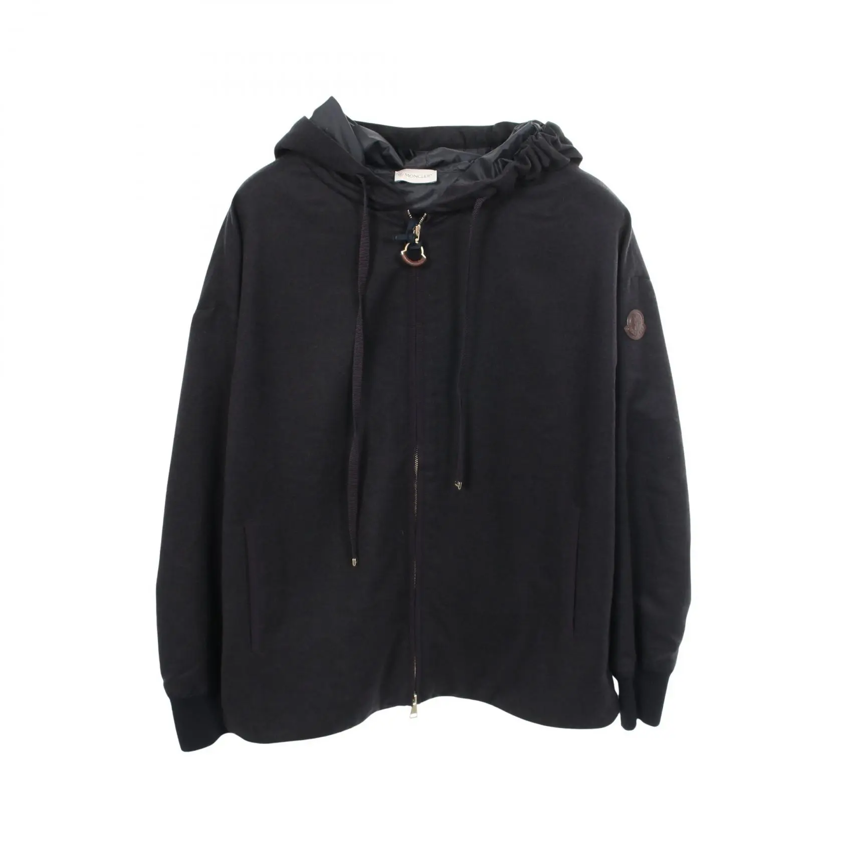 Pre-owned MONCLER Wool Small Leather Goods Nylon Hoodie