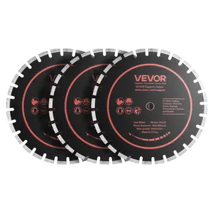 【fathersdaygift】VEVOR Diamond Blades 16 inch, 3-Pack Concrete Saw Blade Set, 1 in Arbor, High-Hardness Diamond Segments, 65Mn Steel Core, Dry Wet Cutting, Clean Edges for Concrete, Masonry, Brick, Stone, Granite